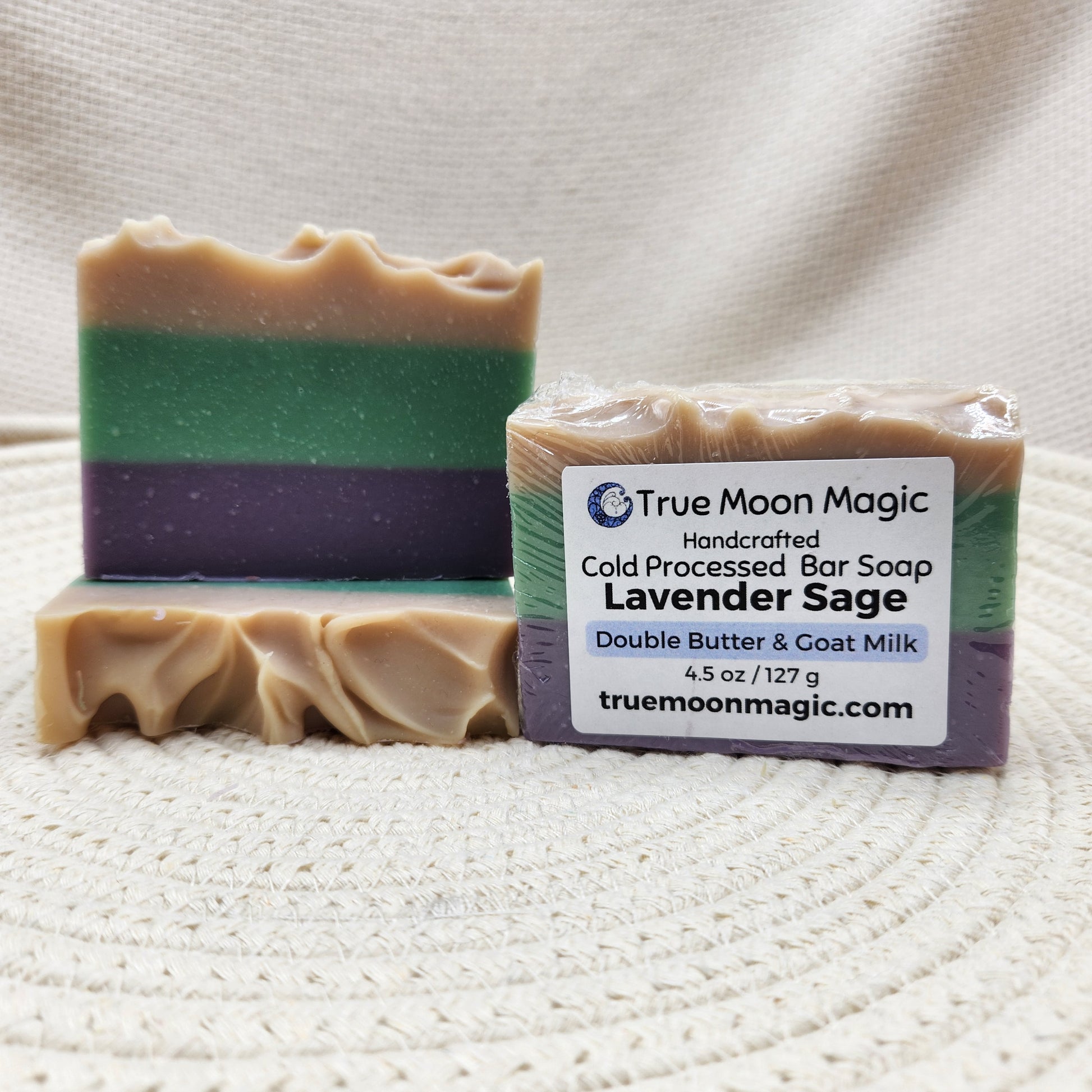 lavender sage goat milk soap with front label 